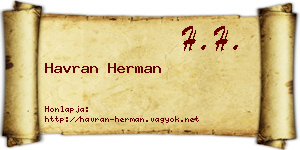 Havran Herman névjegykártya