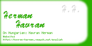 herman havran business card